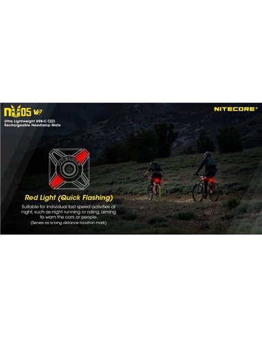 Luz de señalización NU05 V2 ultraligera recargable USB-C IP66