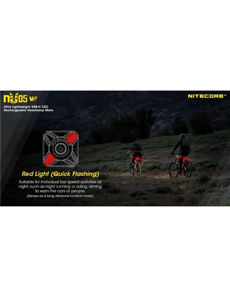 Luz de señalización NU05 V2 ultraligera recargable USB-C IP66