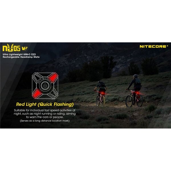 Luz de señalización NU05 V2 ultraligera recargable USB-C IP66