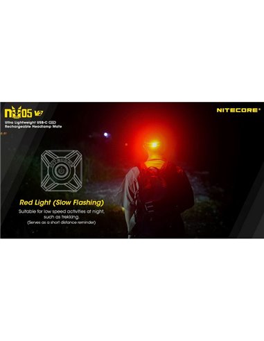 Luz de señalización NU05 V2 ultraligera recargable USB-C IP66