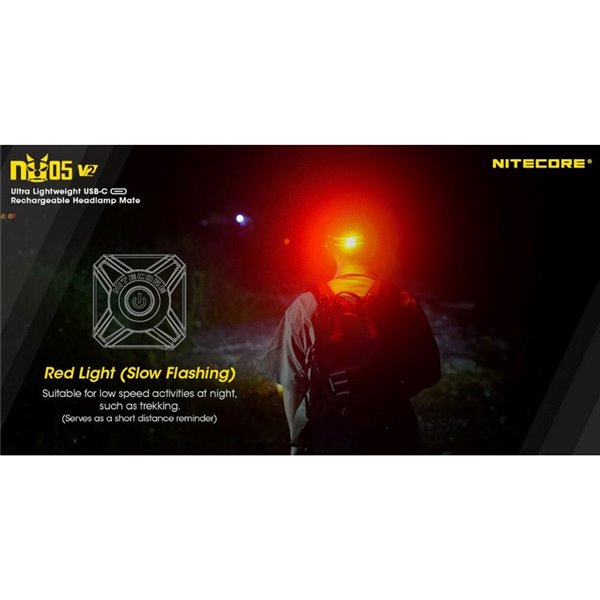 Luz de señalización NU05 V2 ultraligera recargable USB-C IP66