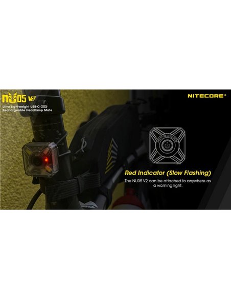Luz de señalización NU05 V2 ultraligera recargable USB-C IP66