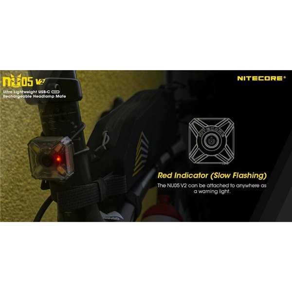 Luz de señalización NU05 V2 ultraligera recargable USB-C IP66