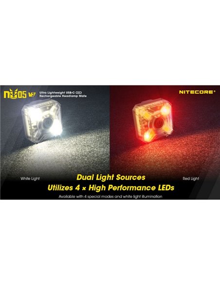 NU05 V2 Lampe de signalisation ultralégère rechargeable USB-C IP66