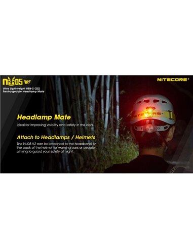 NU05 V2 Lampe de signalisation ultralégère rechargeable USB-C IP66