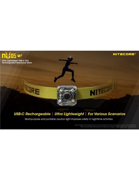 Luz de señalización NU05 V2 ultraligera recargable USB-C IP66