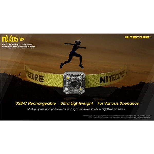 Luz de señalización NU05 V2 ultraligera recargable USB-C IP66