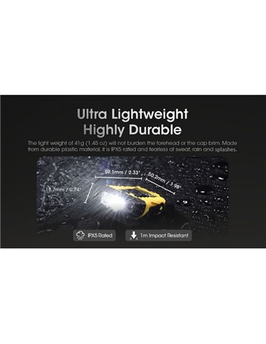 Linterna de clip-on UN11 sensor de movimiento 150Lm recargable USB-C IPX5