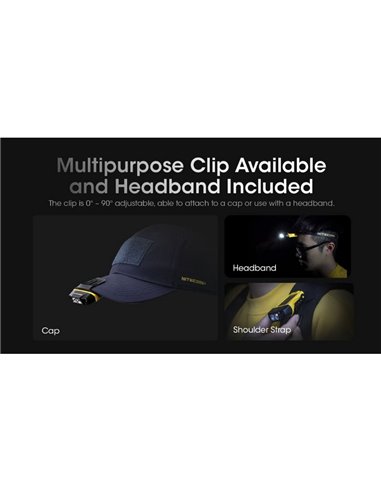 Lampe de poche à pince UN11, capteur de mouvement, 150Lm, rechargeable USB-C IPX5