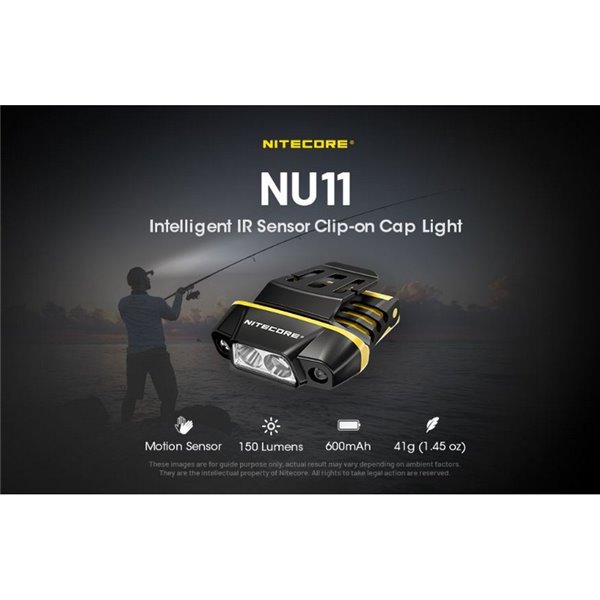 Lampe de poche à pince UN11, capteur de mouvement, 150Lm, rechargeable USB-C IPX5