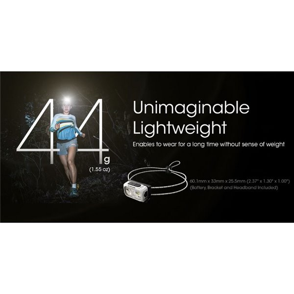 Linterna de cabeza NU21 batería recargable USB-C 360lm alcance 58 metros IP66