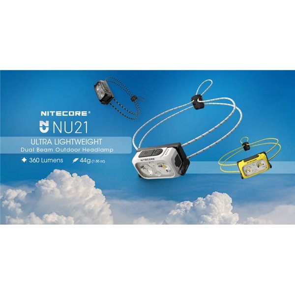 Linterna de cabeza NU21 batería recargable USB-C 360lm alcance 58 metros IP66