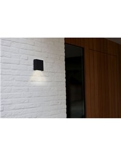 Aplique de exterior LED GEMINI XF, negro 7.4W 1050Lm, 3000K 2