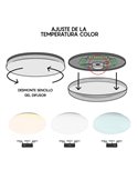 Plafón de techo LED 24W ZERO CCT 3000K-4000K-5000K, 2040Lm