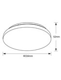 Plafón de techo LED 24W ZERO CCT 3000K-4000K-5000K, 2040Lm