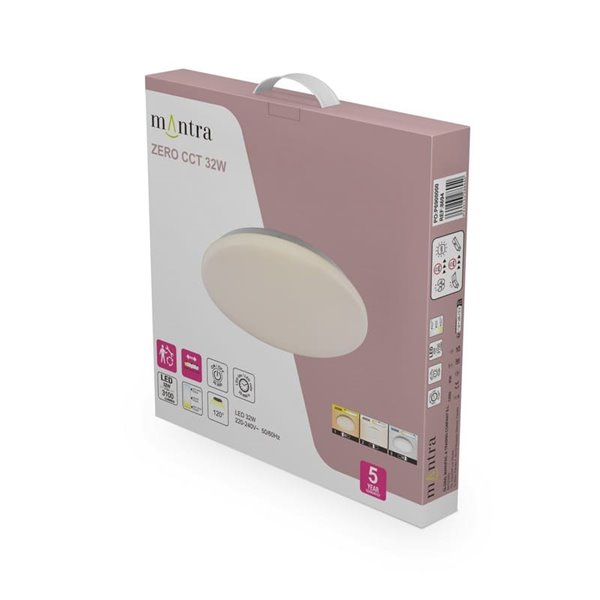 Plafón de techo LED 32W ZERO CCT 3000K-4000K-5000K, 2720Lm