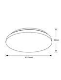 Plafón de techo LED 32W ZERO CCT 3000K-4000K-5000K, 2720Lm