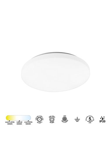Plafón de techo LED 32W ZERO CCT 3000K-4000K-5000K, 2720Lm