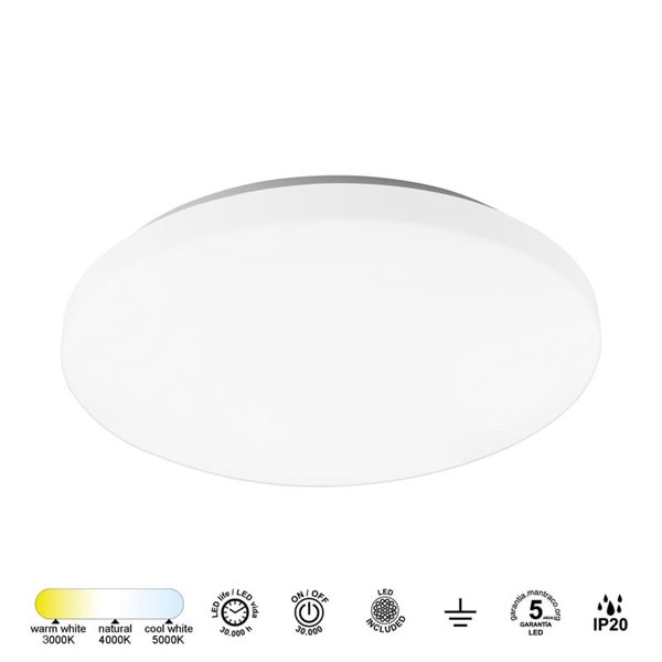 Plafón de techo LED 48W ZERO CCT 3000K-4000K-5000K, 4600Lm