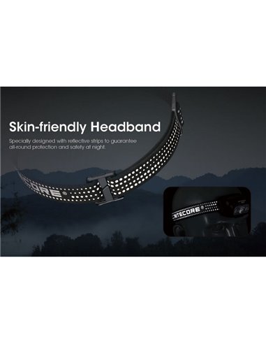 Lampe frontale LED NU31 550Lm portée 145 mètres rechargeable USB-C batterie 1 800 mAh