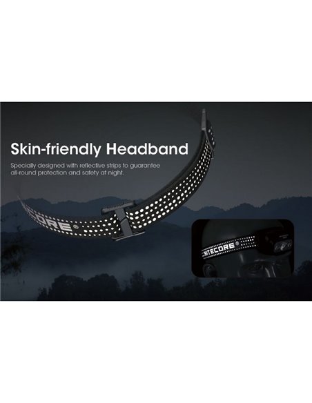 Linterna frontal LED NU31 550Lm 145 metros de alcance recargable USB-C batería 1.800 mAh