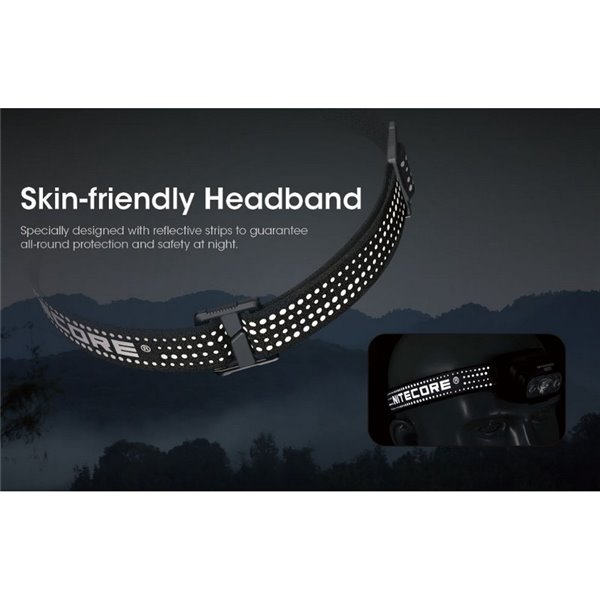 Farol LED NU31 550Lm 145 metros de alcance recarregável USB-C bateria de 1.800 mAh