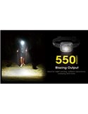 Linterna frontal LED NU31 550Lm 145 metros de alcance recargable USB-C batería 1.800 mAh