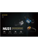 Linterna frontal LED NU31 550Lm 145 metros de alcance recargable USB-C batería 1.800 mAh
