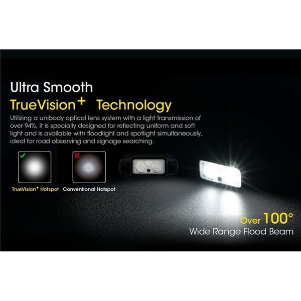 Linterna frontal NU40 LED 1000Lm batería recargable 2.600 mAh USB-C IP68