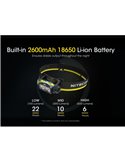 Linterna frontal NU40 LED 1000Lm batería recargable 2.600 mAh USB-C IP68