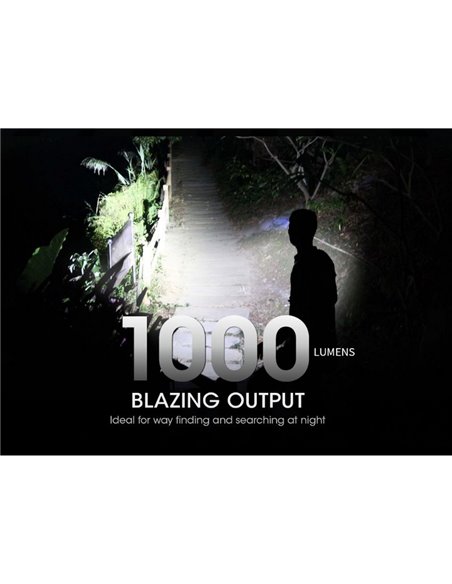 Farol LED NU40 Bateria recarregável de 1000Lm 2.600 mAh USB-C IP68