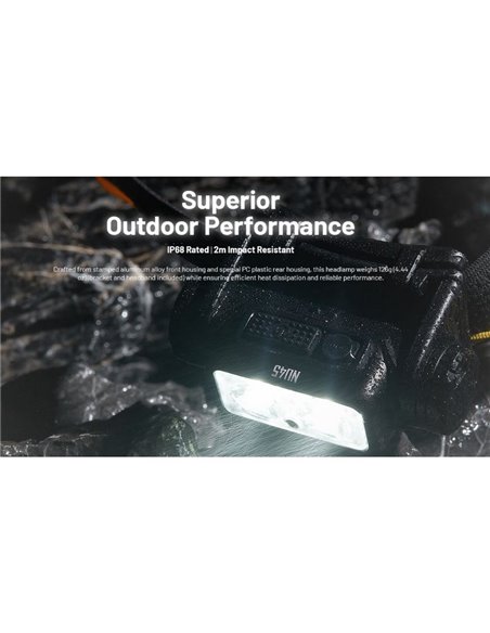Linterna frontal potente NU45 1700Lm gran alcance 172 metros batería 4.000 mAh IP68 y sumergible