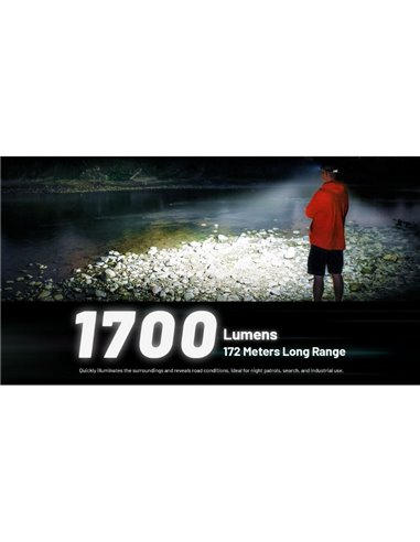 Lampe frontale puissante NU45 1700Lm longue portée 172 mètres batterie 4 000 mAh IP68 et submersible