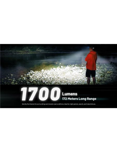 Linterna frontal potente NU45 1700Lm gran alcance 172 metros batería 4.000 mAh IP68 y sumergible