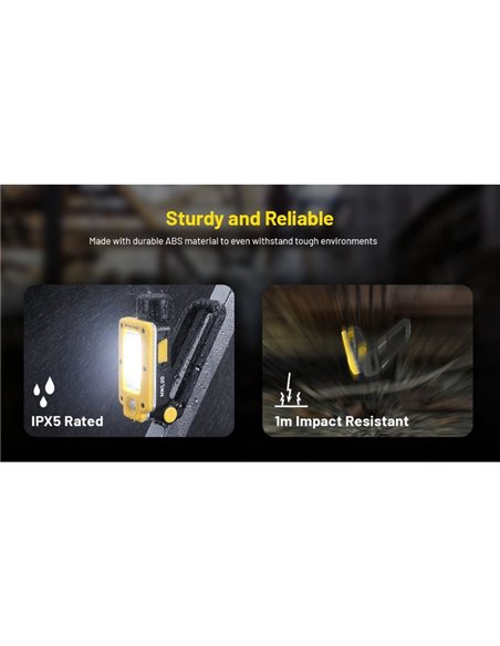 Lampe de travail multifonction NWL20, 600Lm, portée de 93 mètres, batterie 21700 IPX5