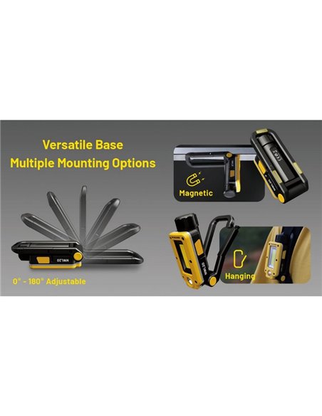 Lanterna de trabalho multifuncional NWL20 600Lm 93 metros de alcance 21700 bateria IPX5