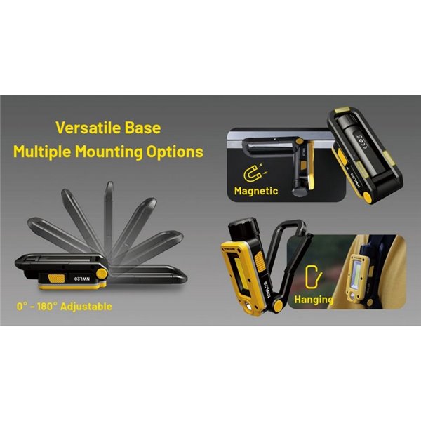 Lampe de travail multifonction NWL20, 600Lm, portée de 93 mètres, batterie 21700 IPX5