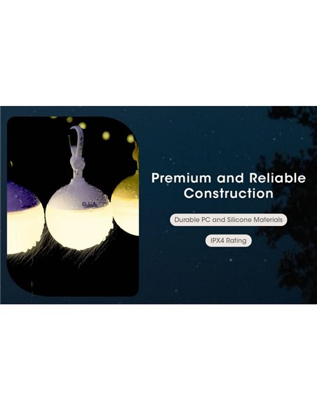 BUBBLE Lampe de poche LED portable Style boule Spécial Camping IPx4 Magnétique 100Lm