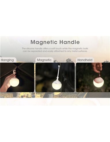 BOLHA Portátil LED Lanterna Bola Estilo Especial Camping IPx4 Magnético 100Lm