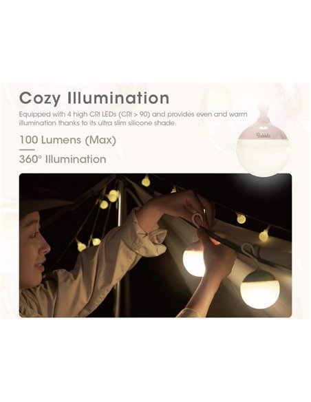 BOLHA Portátil LED Lanterna Bola Estilo Especial Camping IPx4 Magnético 100Lm