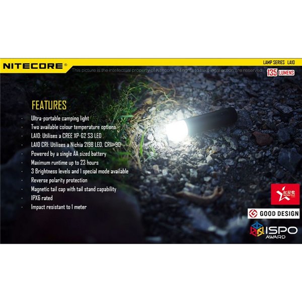 Linterna de mano LED en Stick LA10 Tapa Trasera Magnética 135Lm 10 metros Alcance IPX6