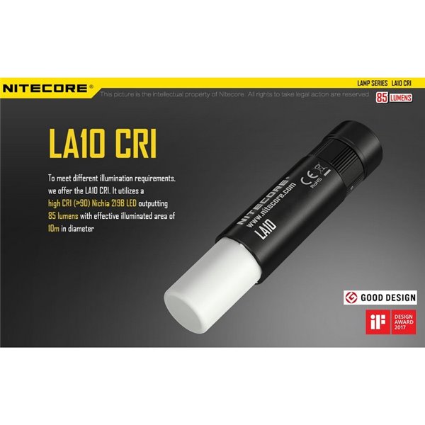 Lampe de poche LED sur bâton LA10, couvercle arrière magnétique 135Lm, portée de 10 mètres IPX6