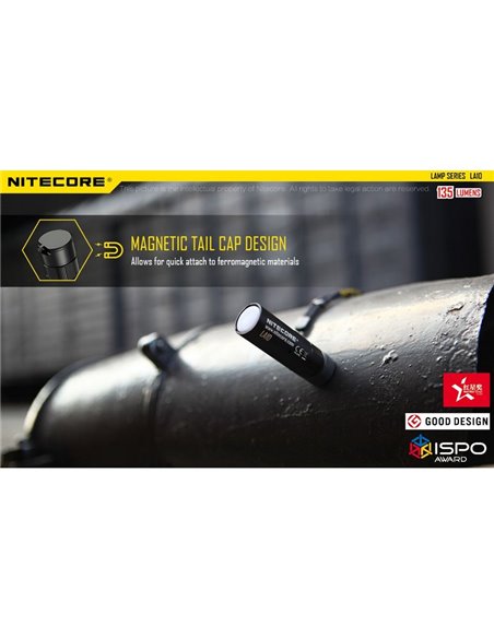 Lanterna portátil LED na vara LA10 tampa traseira magnética 135Lm alcance de 10 metros IPX6