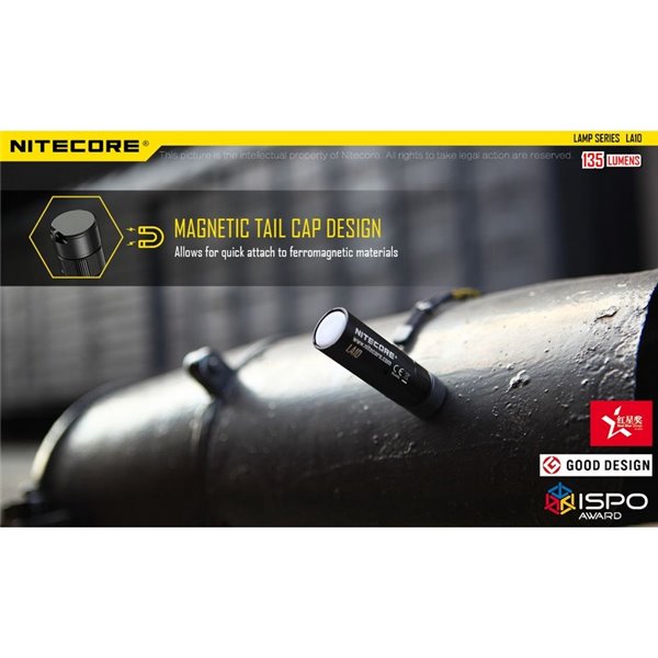 Lanterna portátil LED na vara LA10 tampa traseira magnética 135Lm alcance de 10 metros IPX6