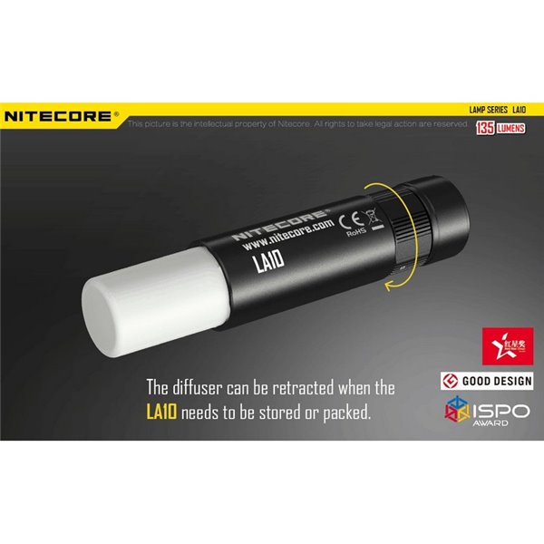 Lanterna portátil LED na vara LA10 tampa traseira magnética 135Lm alcance de 10 metros IPX6