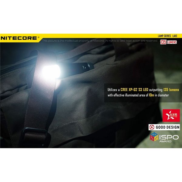 Linterna de mano LED en Stick LA10 Tapa Trasera Magnética 135Lm 10 metros Alcance IPX6