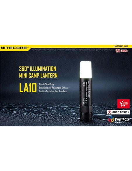 Linterna de mano LED en Stick LA10 Tapa Trasera Magnética 135Lm 10 metros Alcance IPX6