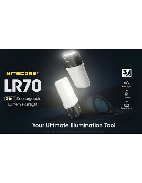 Linterna de Mano LED LR70 Muy Potente 3000Lm 300m Alcance Batería 10,000mAh IP67