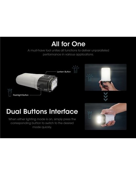 Linterna de Mano LED LR70 Muy Potente 3000Lm 300m Alcance Batería 10,000mAh IP67