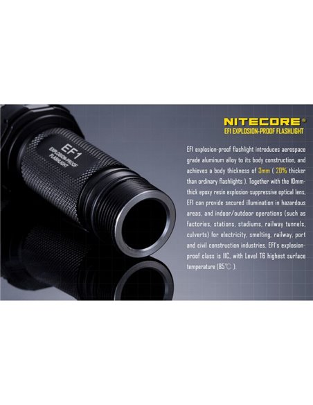 Lampe de poche LED EF1 830 Lumens Portée 270 mètres IP54